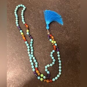 Colorful Beaded Necklace with Tassel